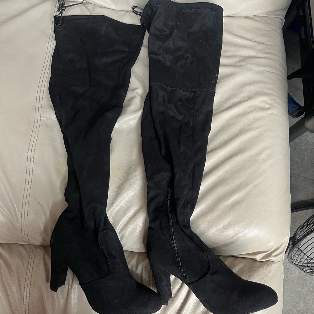 suade over the knee boots
